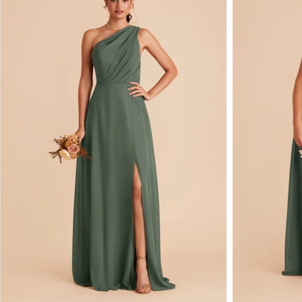 Birdy Grey Green One Shoulder Gown for Weddings